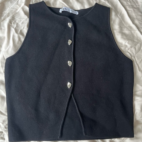 Zara Tops Zara Elegant Black Knit Vest Poshmark — free download